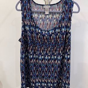 Catherine’s Sleeveless Blouse 2X Multi Color Pattern